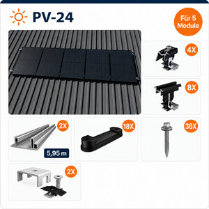 K2 Systems Trapezblech Montageset Für 5 Module
