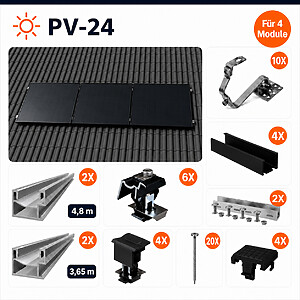 Montageset Schrägdach Quer Für 4 Module.